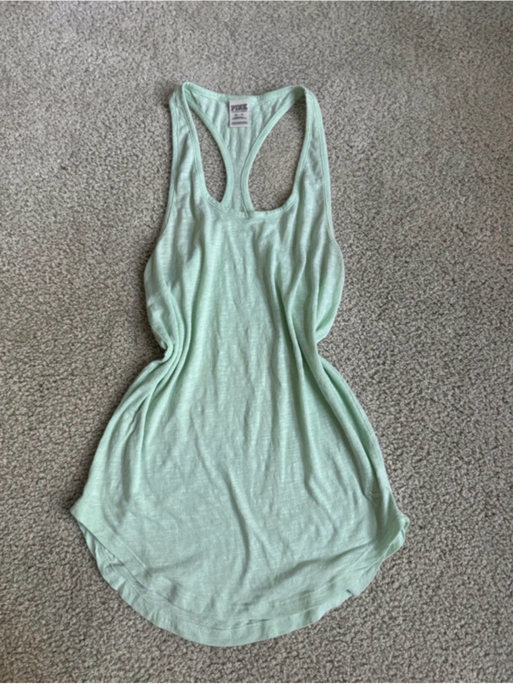 PINK Victoria's Secret Light Mint Racerback Tank blouse